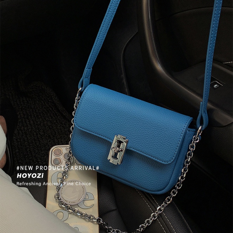 Túi Đeo Chéo Mini Hình Vuông Màu Trơn Quai Xích Thời Trang Mùa Hè 2022 Gylb1411