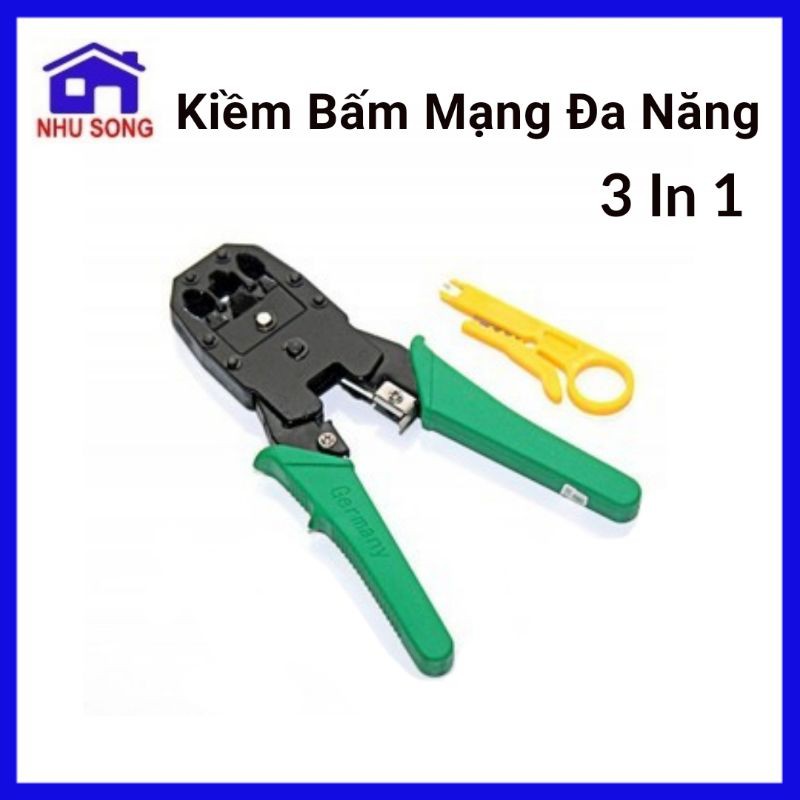 Kiềm Bấm Mạng Đa Năng 3 trong 1 Tốt - Đầu RJ45 - Đầu RJ11 - Cắt Cable Mạng - Bảo Hành 3 Tháng.