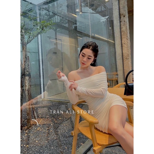 váy nhũ trễ vai body