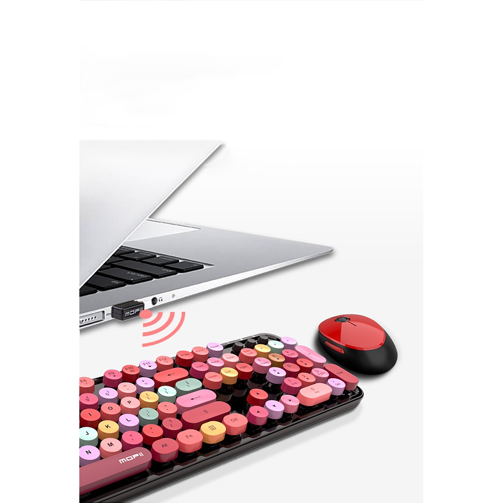 Bộ bàn phím và chuột không dây MOFii N720 MẪU MỚI màu hồng và đen cực đẹp | BigBuy360 - bigbuy360.vn