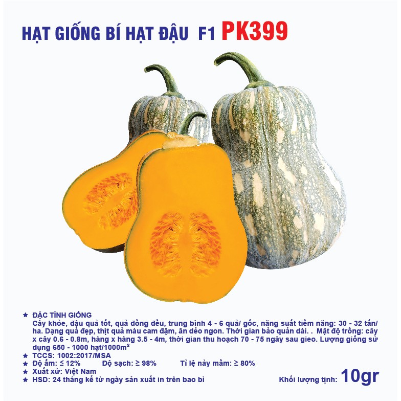 Hạt giống bí đậu F1 PK399