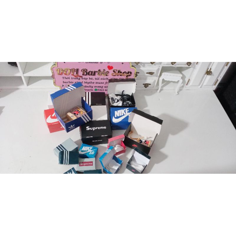 Box hộp đựng giày, quần áo túi xách cho doll 1/4 1/6 20cm,15cm