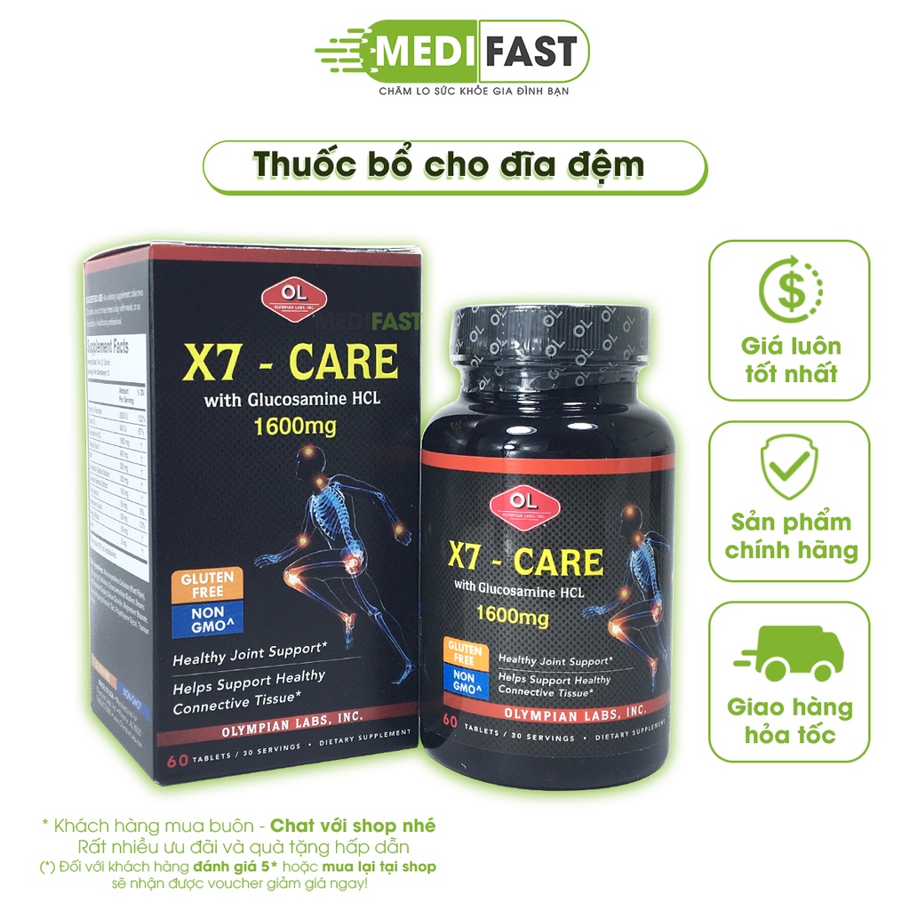 Viên Uống Olympian Labs X7- Care Chăm Sóc Sức Khỏe Xương Khớp, Đĩa Đệm - Hộp 60 viên
