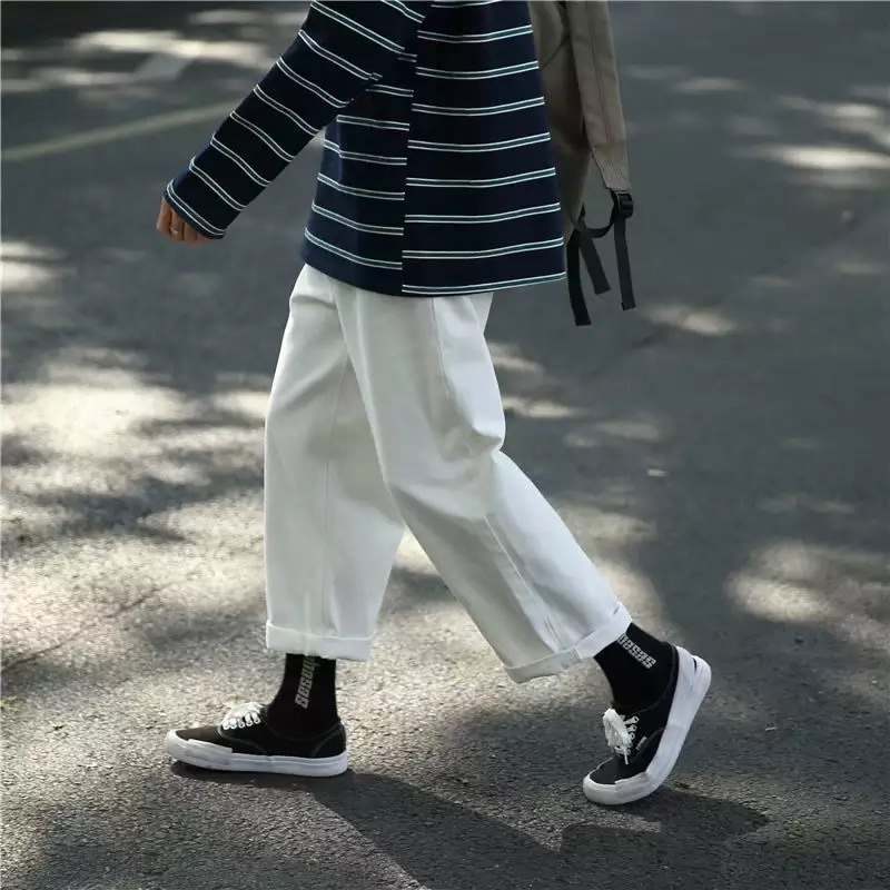 QUẦN KAKI ỐNG RỘNG 2MÀU -DÁNG SUÔNG PHONG CÁCH HÀN QUỐC-THỜI TRANG UNISEX-có size Nam Nữ dể phối đồ màu rêu,trắng