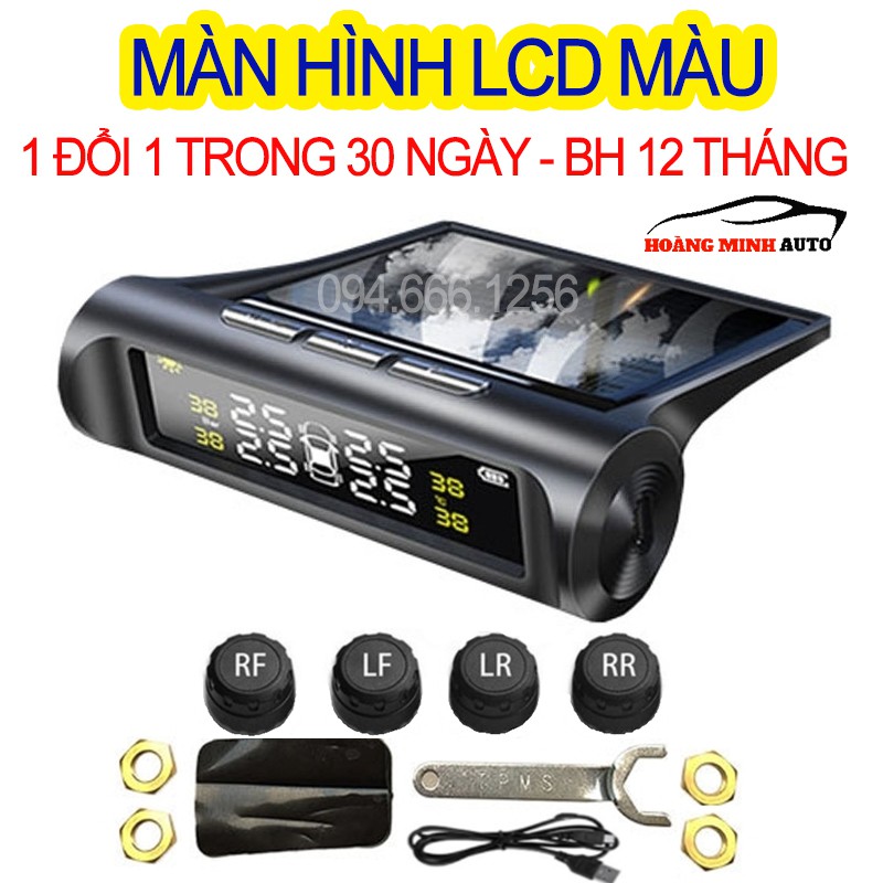 Cảm Biến Áp Suất lốp xe hơi TPMS cao cấp - pin năng lượng mặt trời - chíp chống nước IPX7 - bảo hành 12 tháng