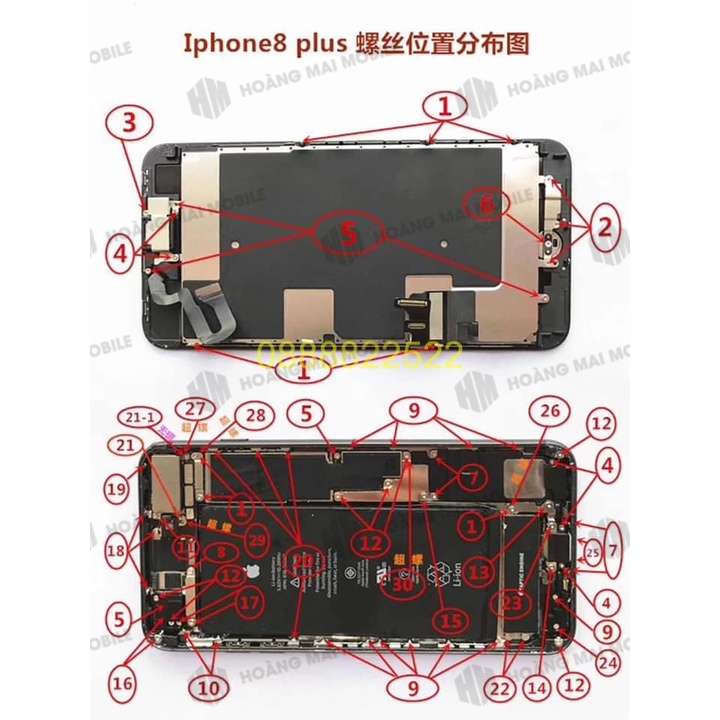 Full bộ ốc iP7P đến 12 Pro Max