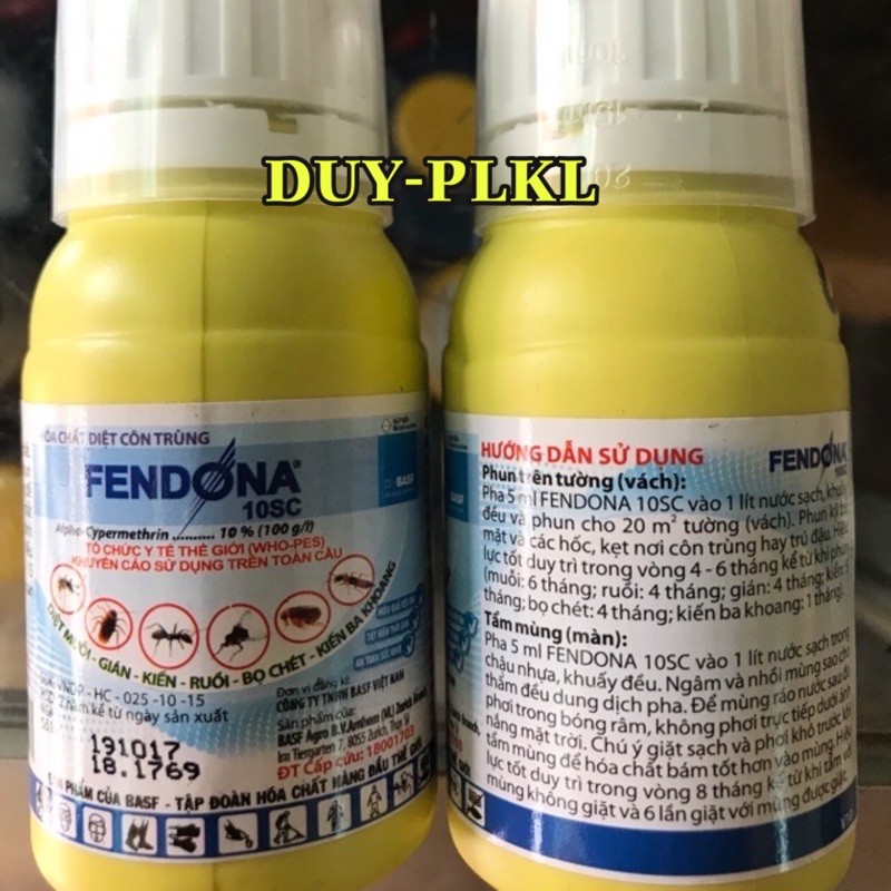 Thuốc đặc trị côn trùng - ruồi - muỗi - kiến - gián - cuốn chiếu : Fendona - lọ 50ml.