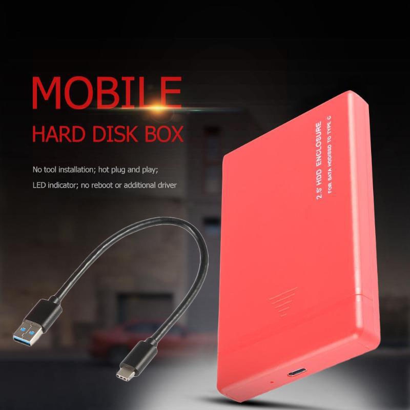 2.5 Inch USB3.1 HDD Case Type-C SATA3.0 External Box Enclosure for Windows MACBook