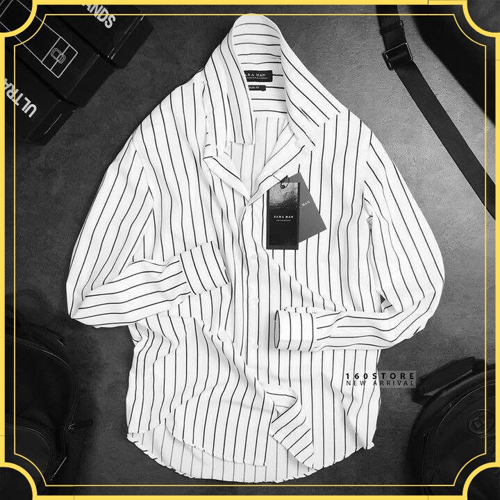 Áo sơ mi nam dài tay kẻ sọc - Ao so mi nam kẻ sọc dáng ôm Body Hàn Quốc, trẻ trung, năng động