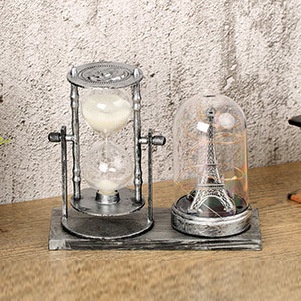 Đồng Hồ Cát Để Bàn Hình Tháp Eiffel Bằng Sắt Phong Cách Retro Kích Thước 125x155mm