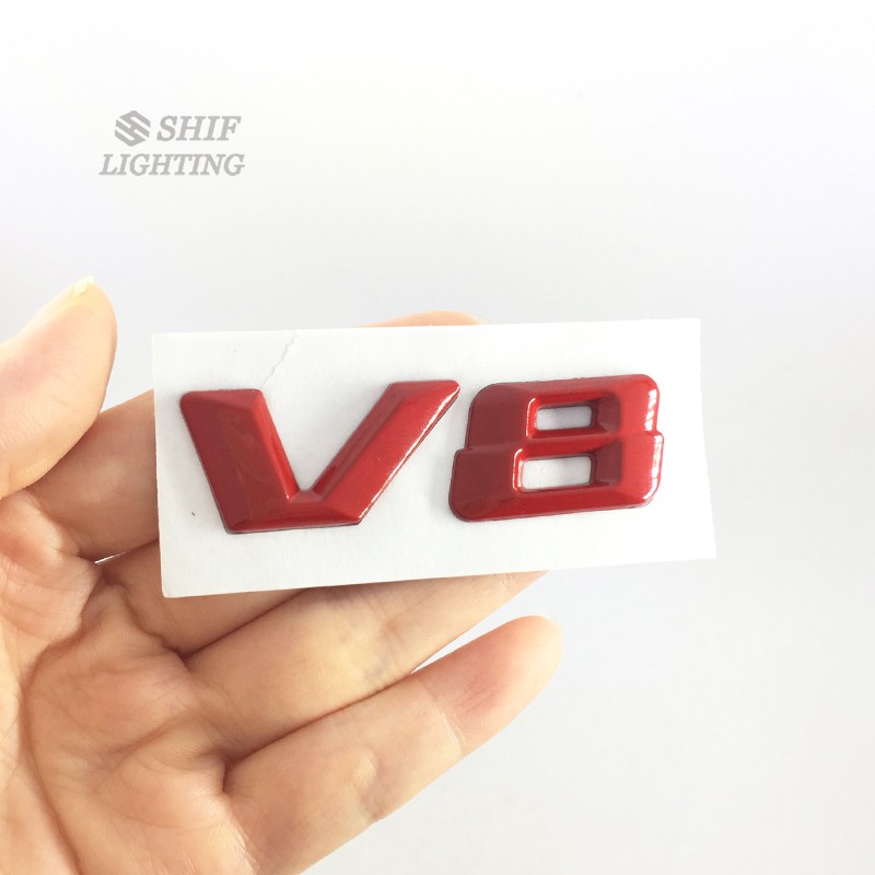 Logo V8/V12 bằng kim loại dán xe hơi Mercedes Benz Turbo