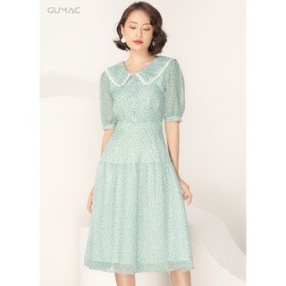Đầm hoa phối đăng ten GUMAC DA907