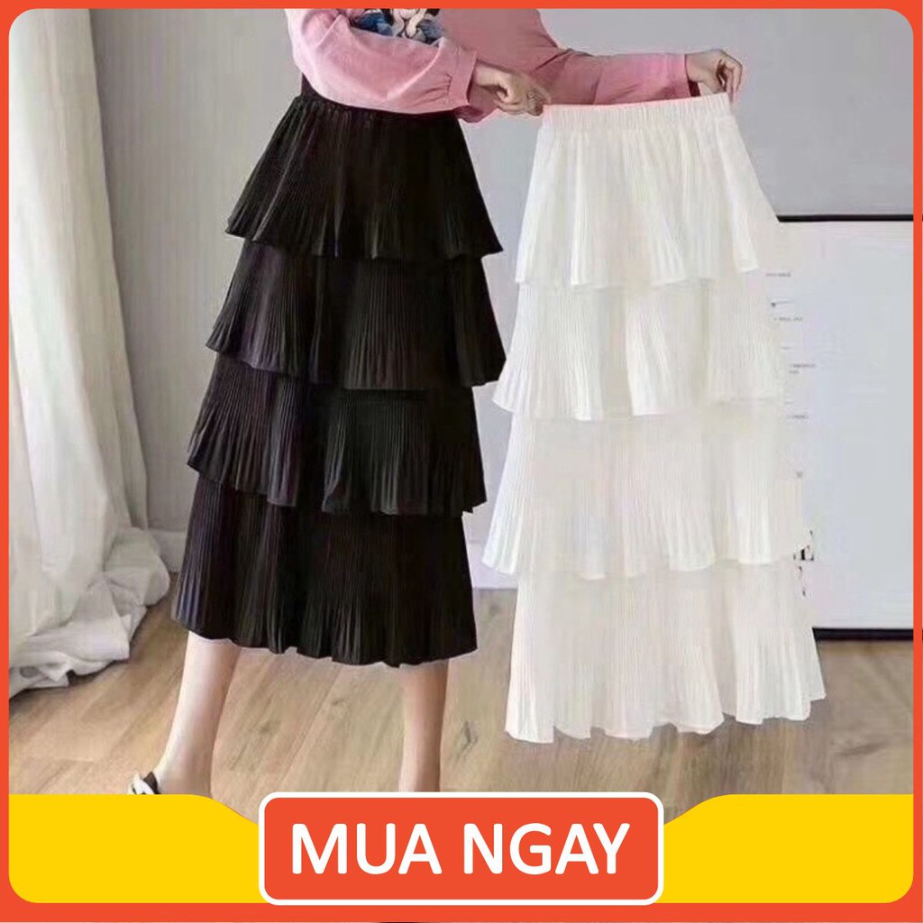 Chân váy tầng thời trang nữ 4 tầng nhún dáng váy xèo | BigBuy360 - bigbuy360.vn