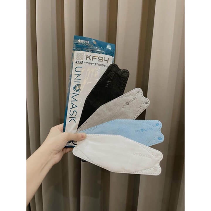 Khẩu trang 4D KF94 Uni Mask kháng khuẩn chống bụi mịn cao cấp công nghệ Hàn Quốc, Khẩu trang 4 lớp đủ màu