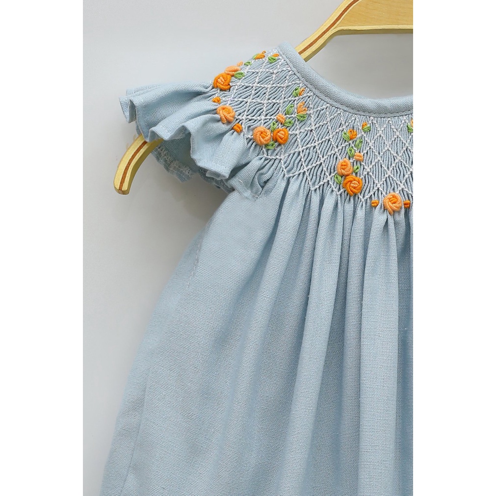 ĐẦM SMOCK ĐÔI MẸ VÀ BÉ XANH NGỌC