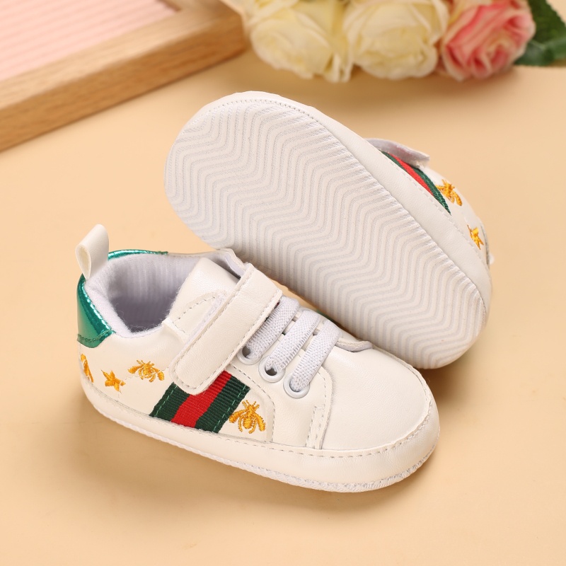 Giày Sneaker Da PU Đế Mềm Cột Dây Cho Bé Sơ Sinh 0-18 Tháng Tuổi
