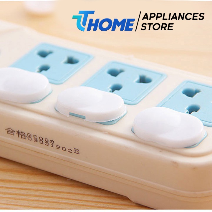 Set 10 nút bịt ổ điện bằng nhựa hai nhánh bảo vệ trẻ nhỏ, nút bịt ổ điện tiện ích TT-HOME