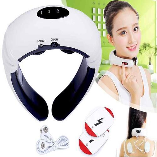 Máy Massage Cổ Vai Gáy 3D chữ C, rung từ trường và xung điện, giảm đau hiệu quả, thích hợp dùng mọi nơi