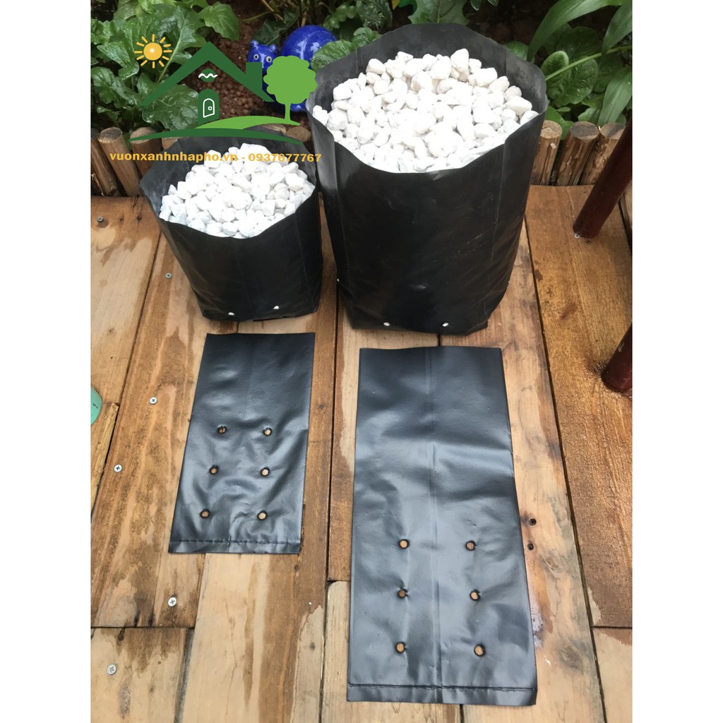1kg - Túi nhựa dẻo đen ươm cây - bầu ươm cây trồng cây