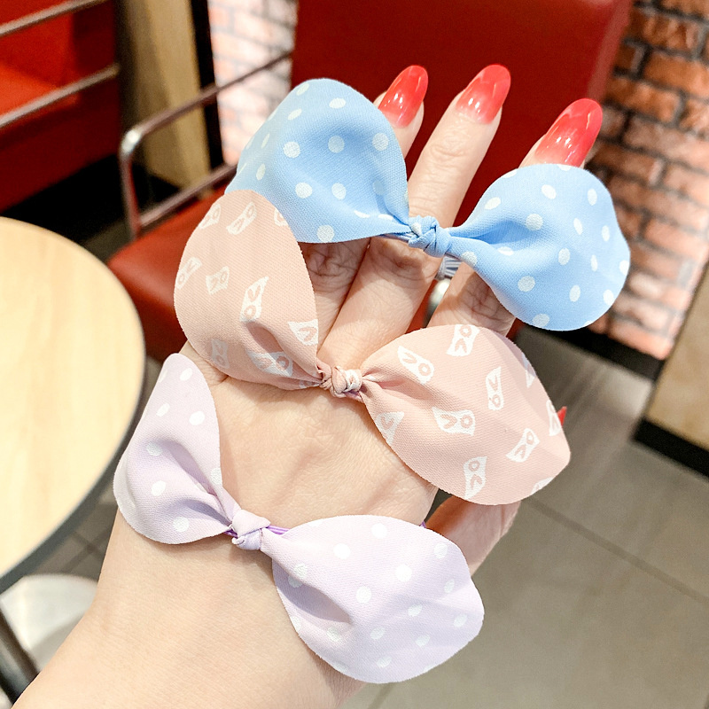 Dây buộc tóc phối nơ đơn giản nhiều màu dành cho nữ