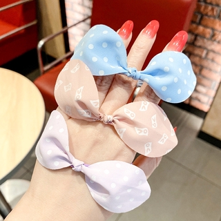 Dây cột tóc trang trí nơ màu trơn xinh xắn cho nữ