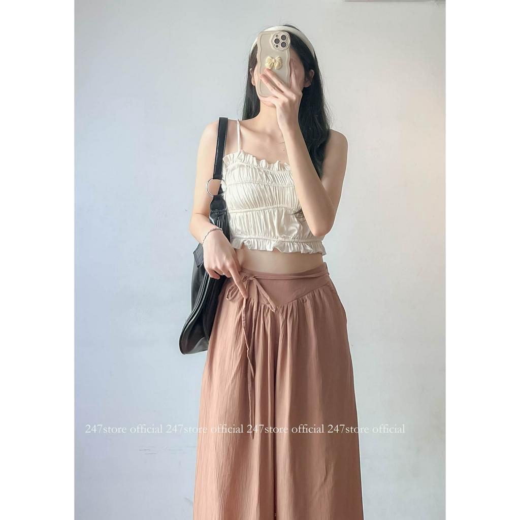 Quần suông chất đũi tơ ống rộng phong cách Hàn Quốc 247store_Quan031_P2k11