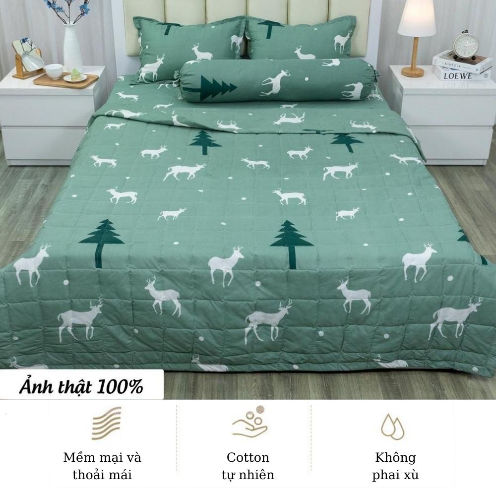 Bộ chăn ga gối đệm drap giường 5 món Otama Bedding cotton poly bộ ga giường caro đẹp cute hình thú hàn quốc cao cấp