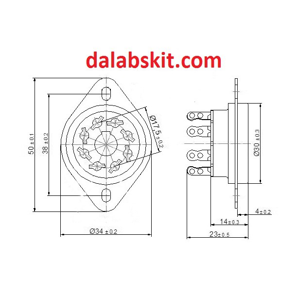 B03 Đế đèn 8 chân nâu chéo gắn chassic