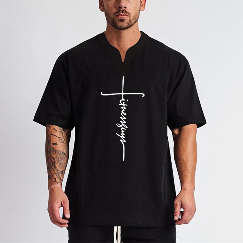 Mới Áo Thun Nam Tay Ngắn Cổ Chữ V Thời Trang Cá Tính
