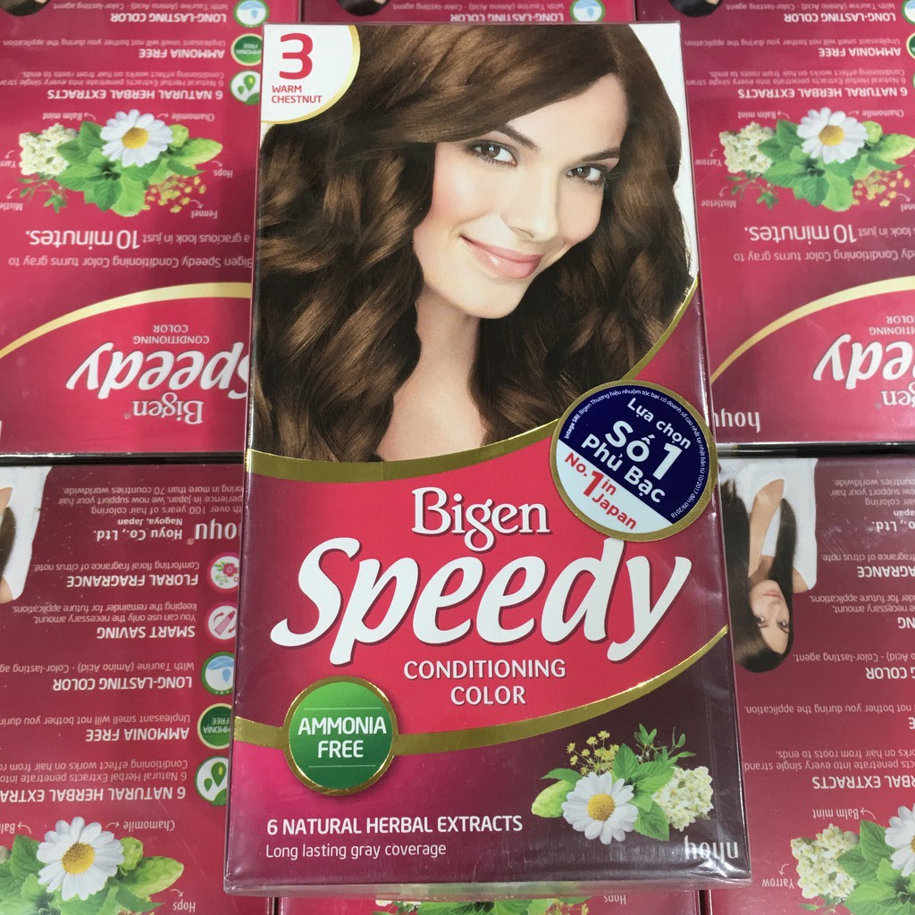 Thuốc nhuộm tóc Bigen Speedy Conditioning Color phủ bạc hoàn hảo 2x40g (đủ màu)