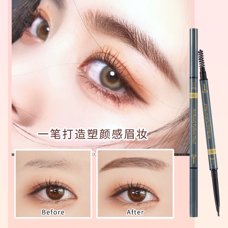 Chì Kẻ Lông Mày Hai Đầu Màu Sắc Tự Nhiên Không Thấm Nước Và Mồ Hôi Lâu Trôi WODWOD NO.W907