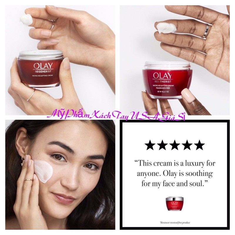 [Hàng Mỹ]Kem dưỡng ẩm chống lão hóa Olay Regenerist Micro-Sculpting Cream Face Moisturizer 48g