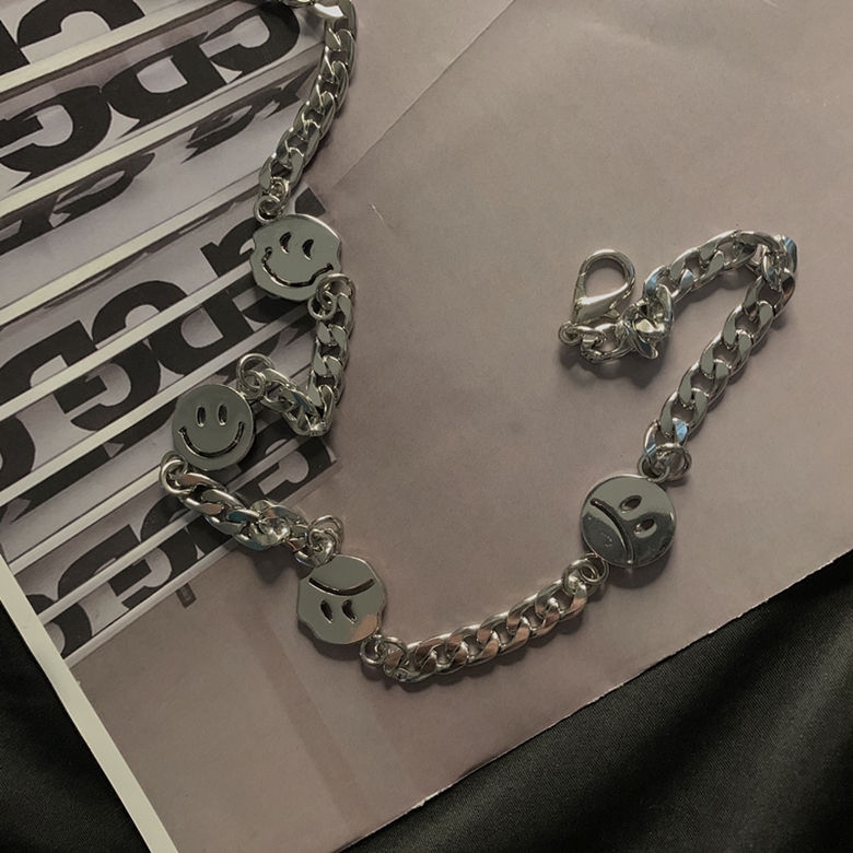 Dây chuyền mặt hình mặt cười phong cách hip hop dễ phối thời trang cho nam và nữ