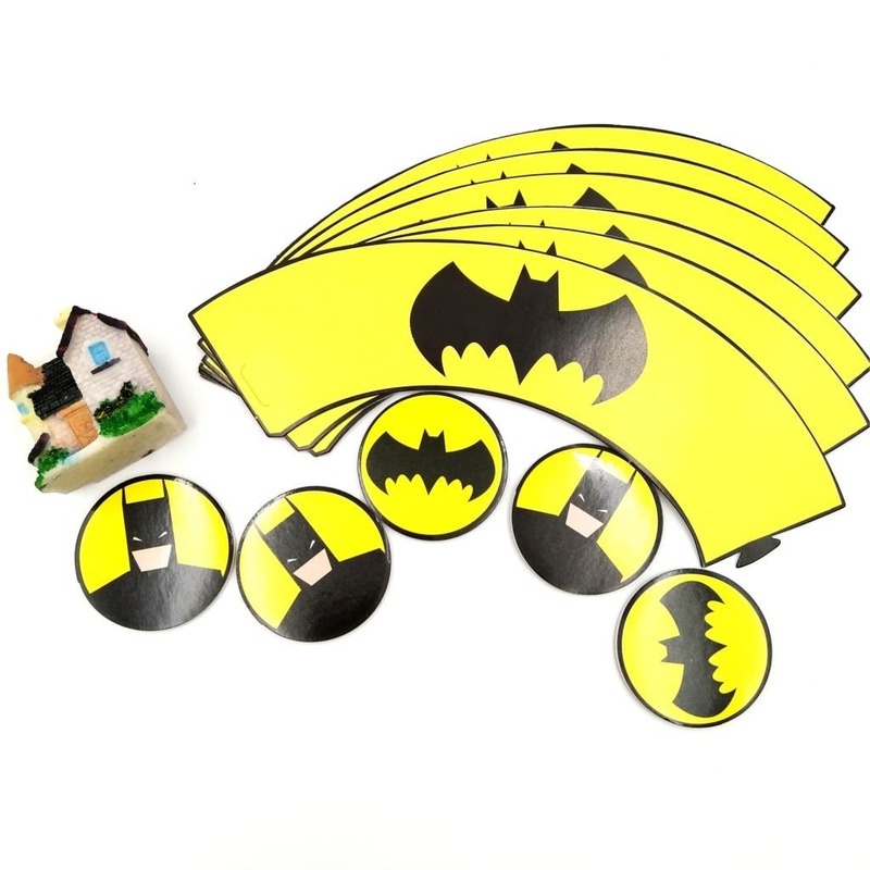 Set 24 Phụ Kiện Trang Trí Bánh Cupcake Hình Batman