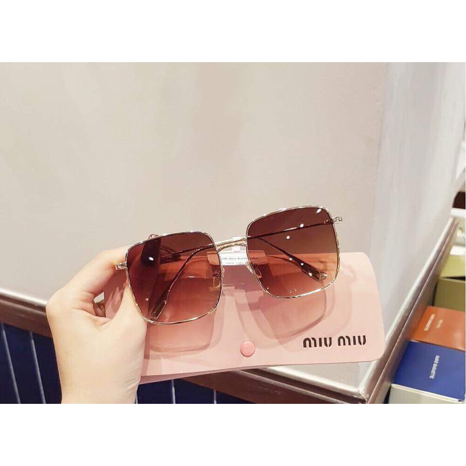 Freeship- Kính mát nam nữ mặt vuông chống tia uv hiệu quả bảo vệ mắt màu nâu tây sang chảnh - VUÔNG NÂU