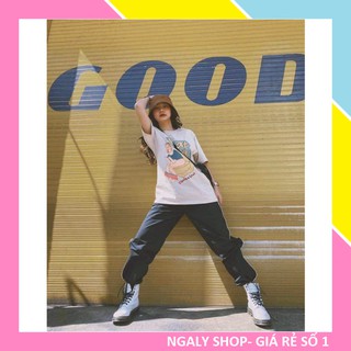 Set Đồ Nữ Cá Tính Thể Thao Quần Bo Ống Ulzzang [FREESHIP] Đồ bộ đi chơi áo phông tay lỡ form rộng Quần bo ống rút dây