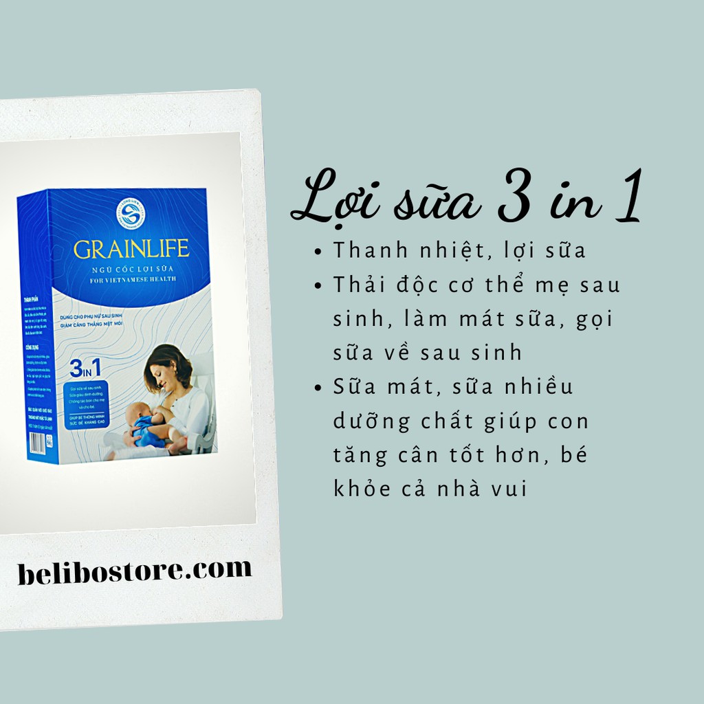 Ngũ Cốc Lợi Sữa 3 in 1 - Ngũ cốc Long Liên tăng sữa mẹ, giúp sữa mẹ về nhanh, sánh đặc nhiều dinh dưỡng, bé tăng cân