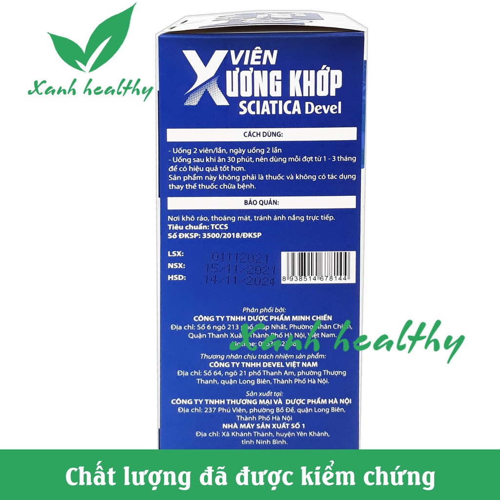 Bổ Xương Khớp Sciatica Devel -  giảm đau nhức xương khớp, giúp khớp vận động linh hoạt Thành phần 100% thảo dược quý giú