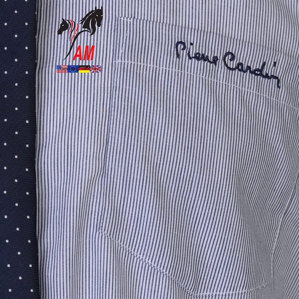Áo Sơ Mi Nam Dài Tay Pierre Cardin Long Sleeve Shirt Mens With Giorgio Tie Cao Cấp (Sọc Caro - UK )