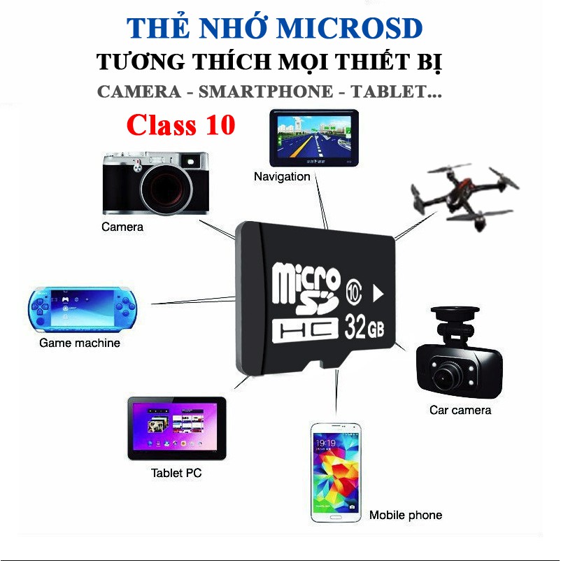 Thẻ nhớ Micro SD/64G/32G/16G/128G/8G/4G/2G - Class 10 U3 - Chuyên Camera Hành Trình, Smart phone các thiết bị điện tử...