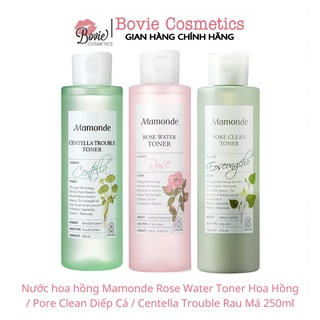 (Sẵn) Nước hoa hồng Mamonde Rose Water Toner Hoa Hồng / Pore Clean Diếp Cá / Centella Trouble Rau Má 250ml