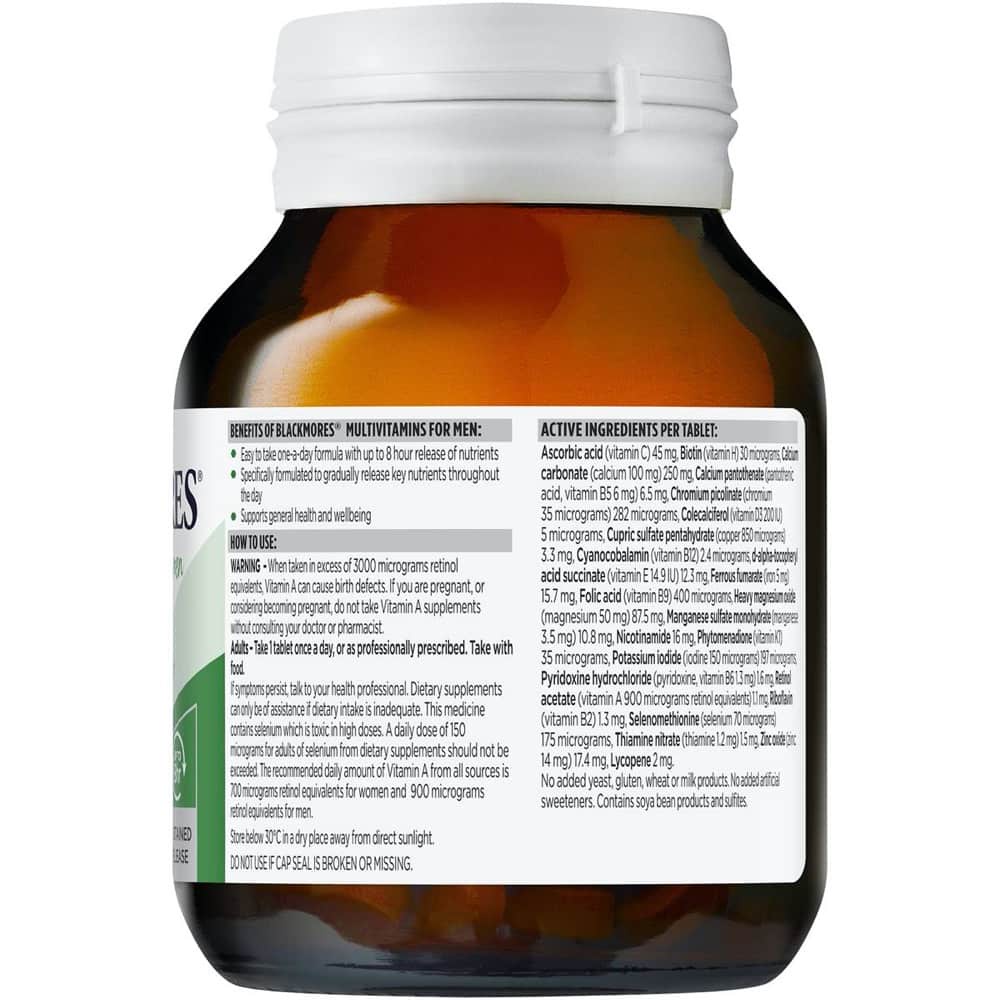 Viên uống hỗ trợ sức khỏe toàn diện cho nam giới Blackmores Multivitamins For Men Sustained Release 60 Tablets