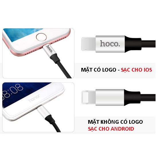 [Mã 2404EL10K giảm 10K đơn 20K] Cáp sạc Hoco U18 2 trong 1 Lightning + Micro USB