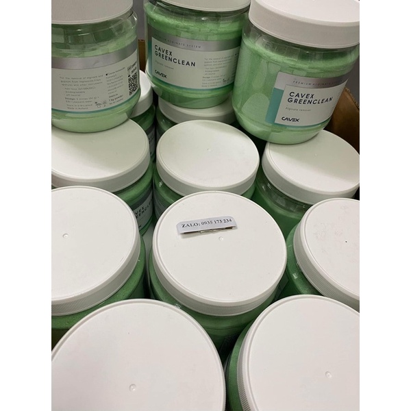 Bột ngâm làm sạch khay lấy dấu, tan alginate tan cao su cavex Hà lan hộp 1kg tái sử dụng
