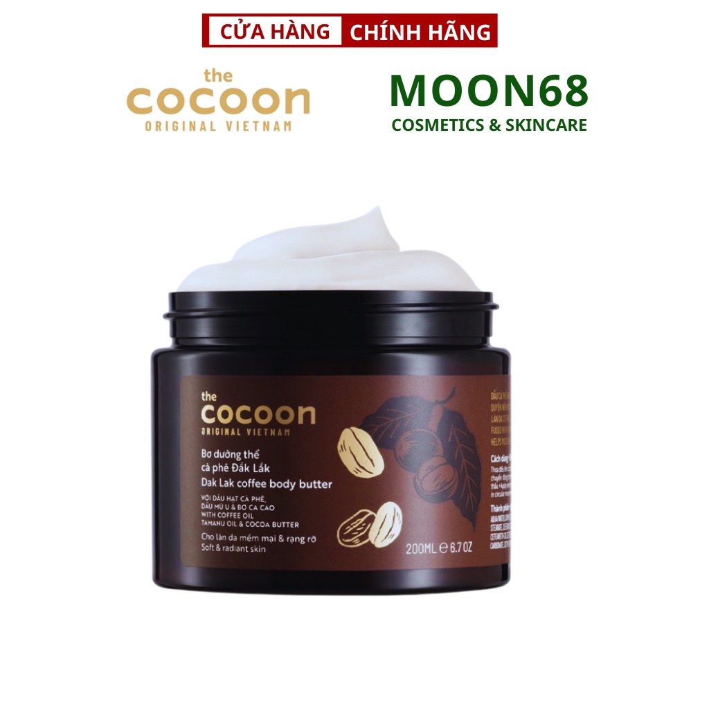 Bơ dưỡng thể cà phê đắk lắk cocoon 200ml thuần chay - moon68 - Cocoon Việt Nam