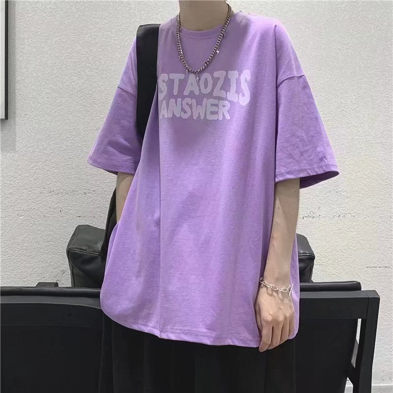 Áo Thun Tay Ngắn Dáng Rộng In Chữ Phong Cách Hip Hop Nhật Bản Thời Trang Cho Nam Và Nữ Size M-8XL