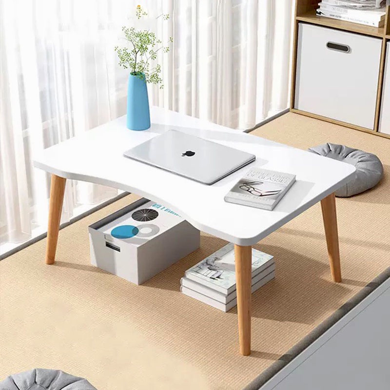 Bàn ngồi bệt cạnh cong mặt bàn 60x40cm, chống gù khi ngồi học, làm việc chân tháo lắp ren xoáy thông minh