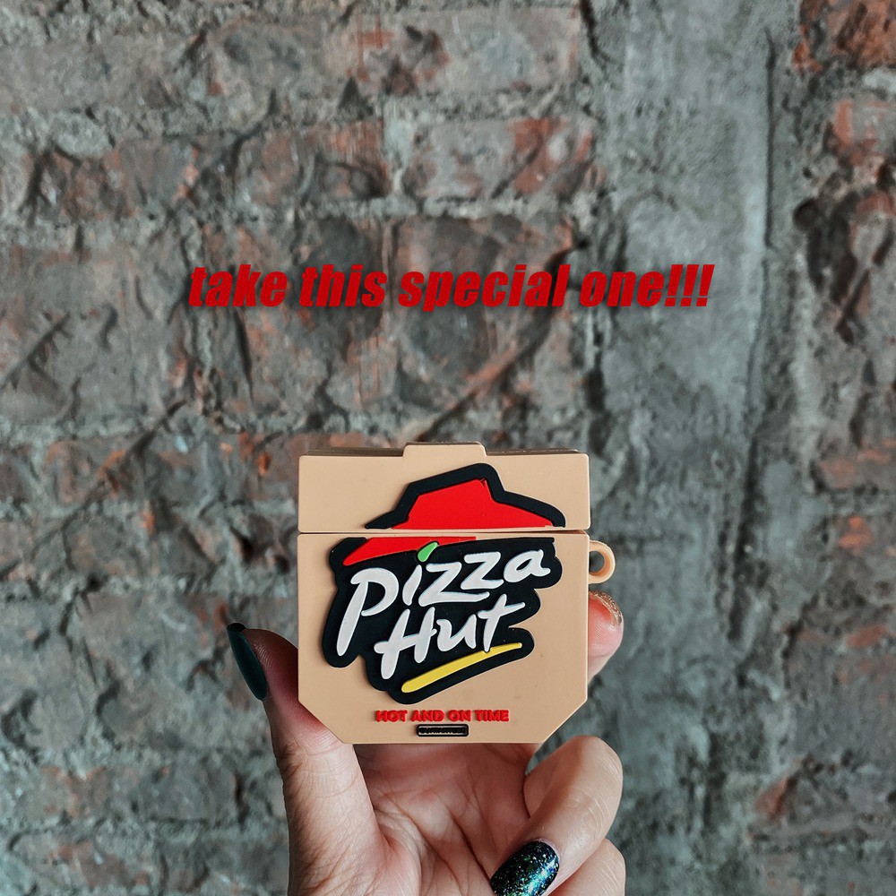 Funny Pizza Hut Design Airpods Case Soft Silicone Shockproof Airpods 1/2/Pro wireless  bluetooth earphone protective cover