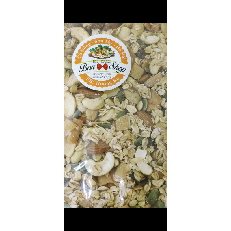 [Mã GRO2405 giảm 10% đơn 250K] NGŨ CỐC GRANOLA 500GRAM GIẢM CÂN SIÊU HẠT ĂN LIỀN