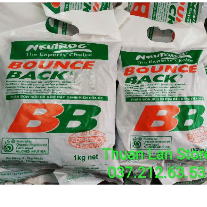 Set 2gói Phân Hữu Cơ Úc - Phân Bón Viên Nén Đậm Đặc BOUNCE BACK gói 1kg